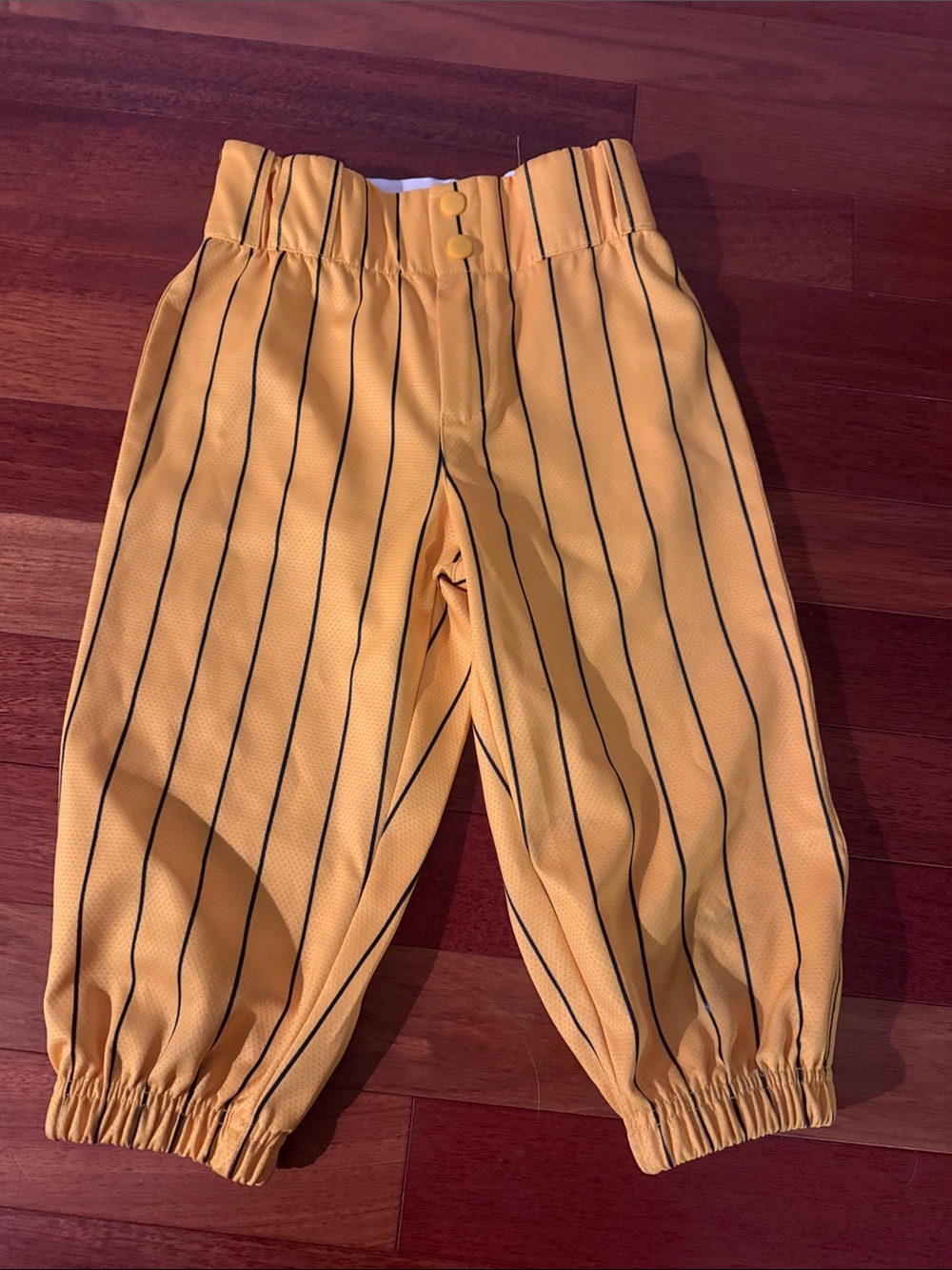 Savannah Banana Kids Yellow Pinstripe Elastic Hem Pants